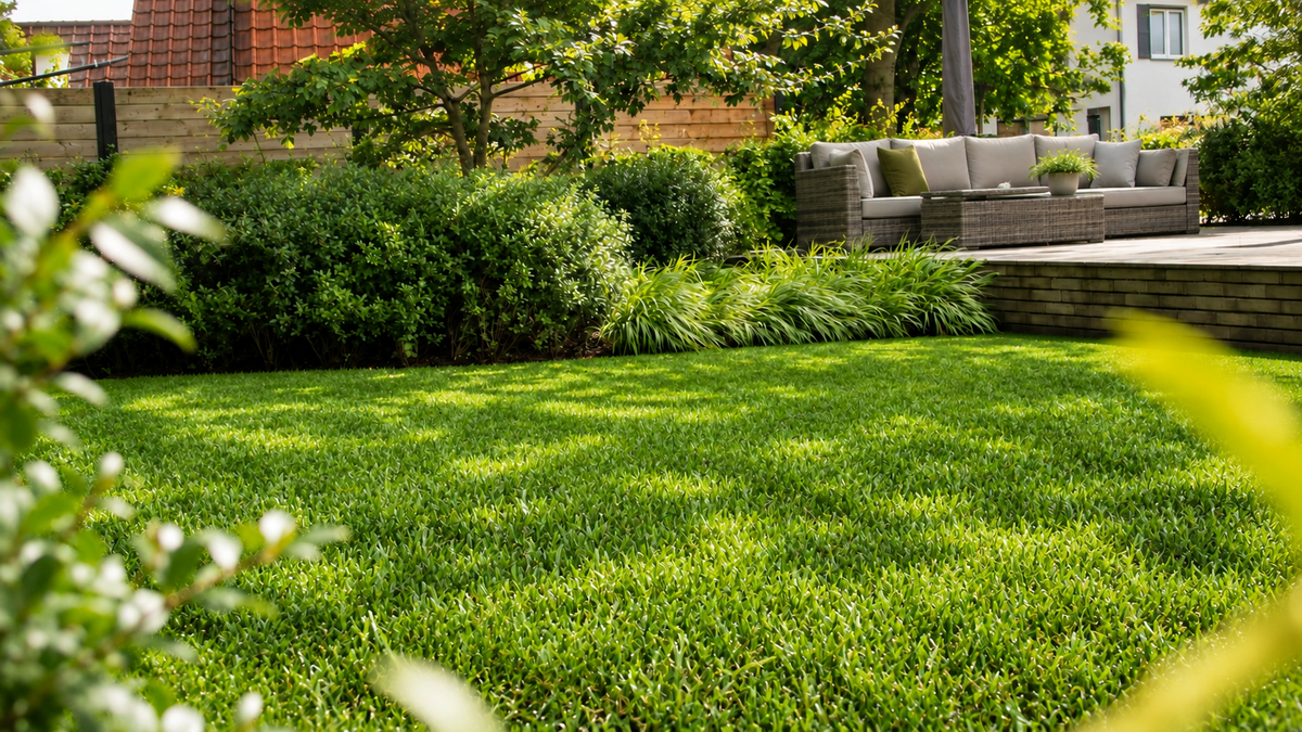 Authentic55 Kunstrasen im Garten – Visualisierung